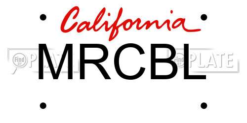 MRCBL California License Plate
