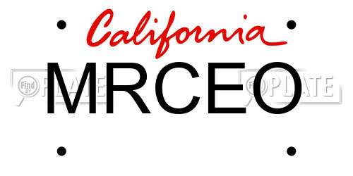 MRCEO California License Plate