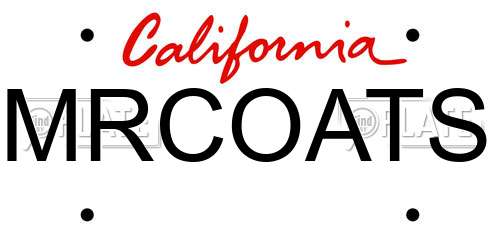 MRCOATS California License Plate