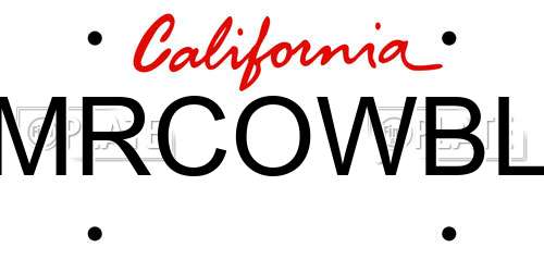 MRCOWBL California License Plate