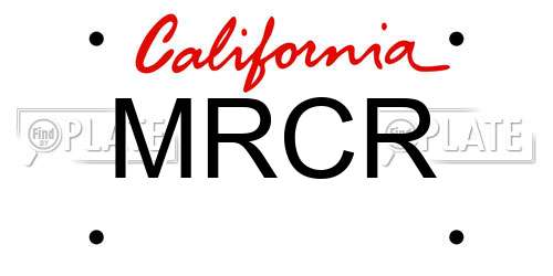 MRCR California License Plate