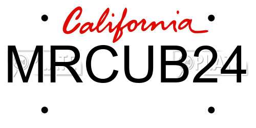 MRCUB24 California License Plate