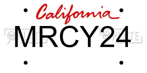 MRCY24 California License Plate