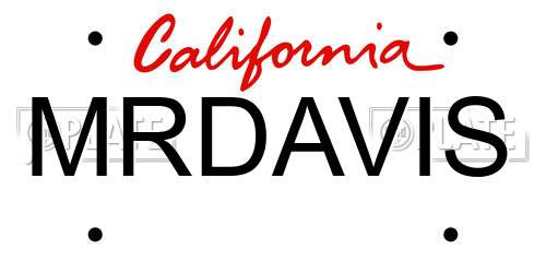 MRDAVIS California License Plate