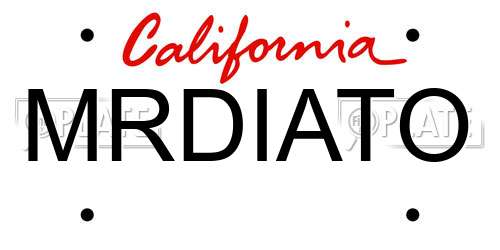 MRDIATO California License Plate