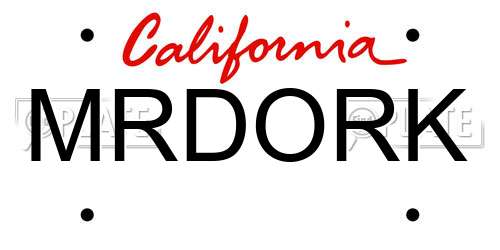 MRDORK California License Plate
