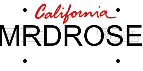 MRDROSE California License Plate