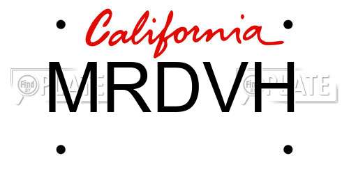 MRDVH California License Plate