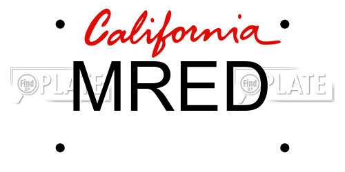 MRED California License Plate