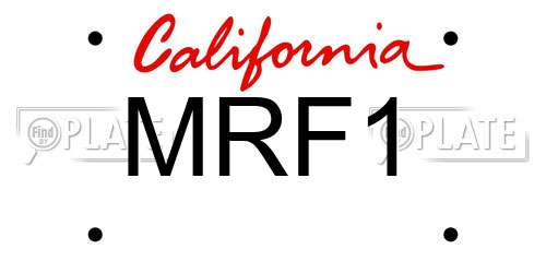 MRF1 California License Plate