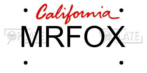 MRFOX California License Plate