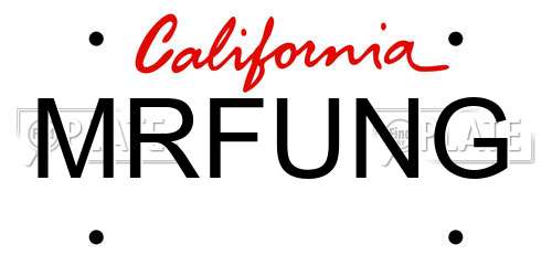 MRFUNG California License Plate