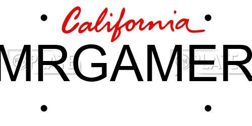 MRGAMER California License Plate