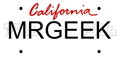 MRGEEK California License Plate