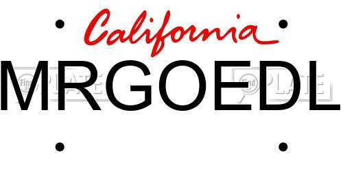 MRGOEDL California License Plate