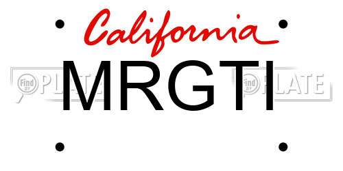 MRGTI California License Plate