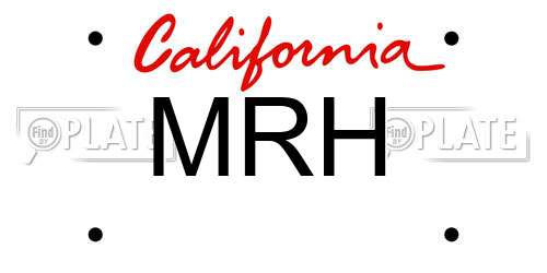 MRH California License Plate