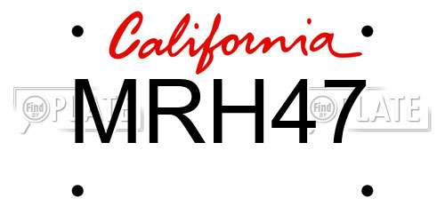 MRH47 California License Plate