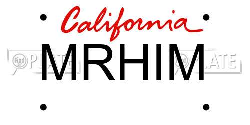 MRHIM California License Plate