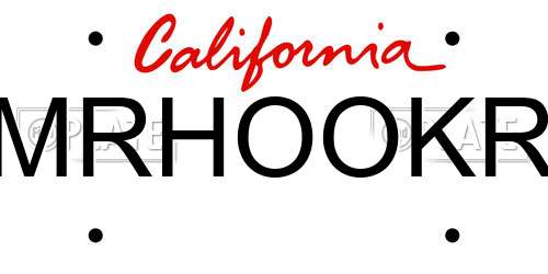 MRHOOKR California License Plate