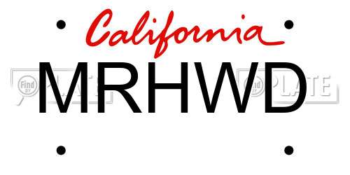 MRHWD California License Plate