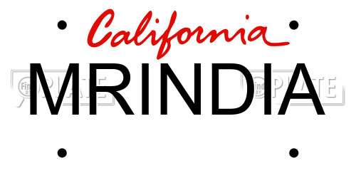 MRINDIA California License Plate