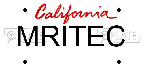 MRITEC California License Plate