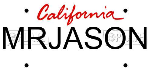 MRJASON California License Plate