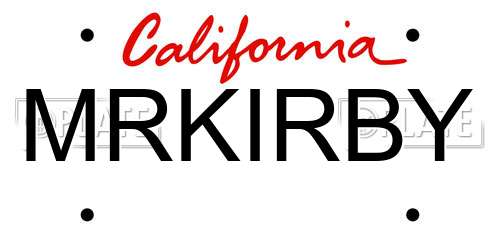 MRKIRBY California License Plate