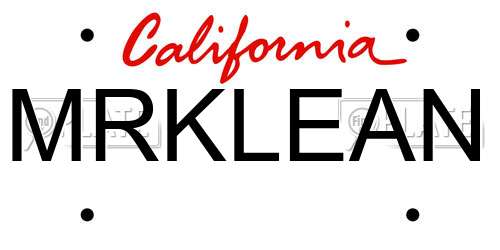 MRKLEAN California License Plate