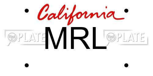 MRL California License Plate