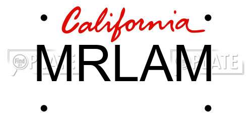 MRLAM California License Plate
