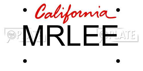 MRLEE California License Plate