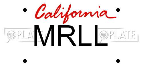 MRLL California License Plate