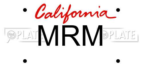 MRM California License Plate