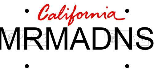 MRMADNS California License Plate