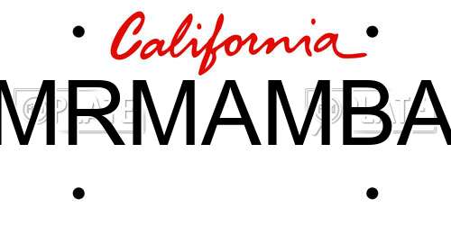 MRMAMBA California License Plate
