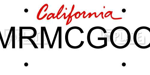 MRMCGOO California License Plate