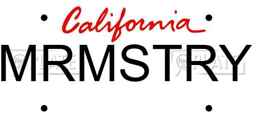 MRMSTRY California License Plate