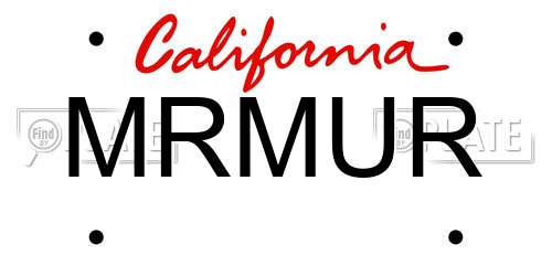 MRMUR California License Plate