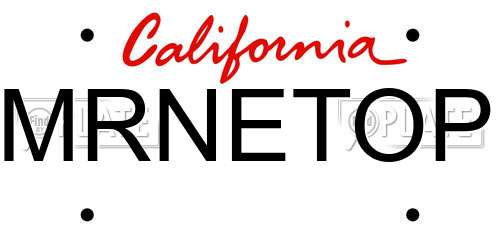 MRNETOP California License Plate