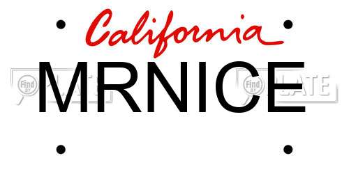 MRNICE California License Plate