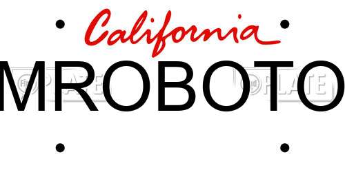 MROBOTO California License Plate