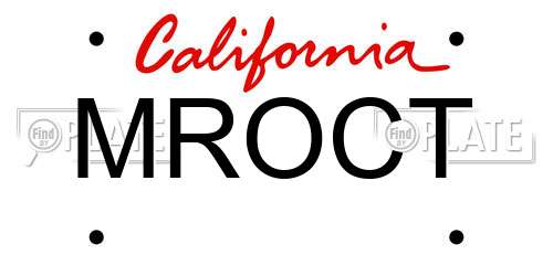 MROCT California License Plate