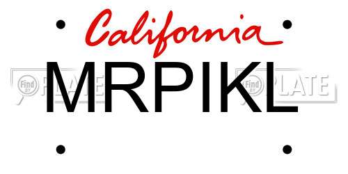 MRPIKL California License Plate