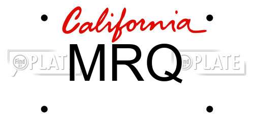 MRQ California License Plate