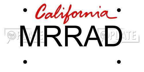 MRRAD California License Plate