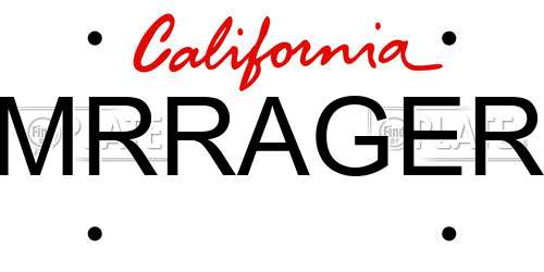 MRRAGER California License Plate