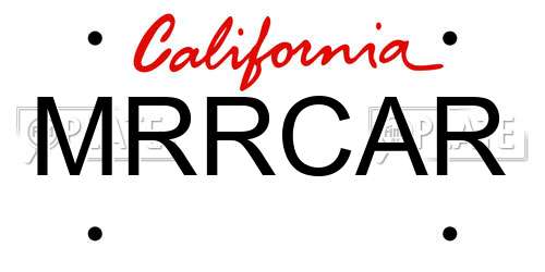 MRRCAR California License Plate