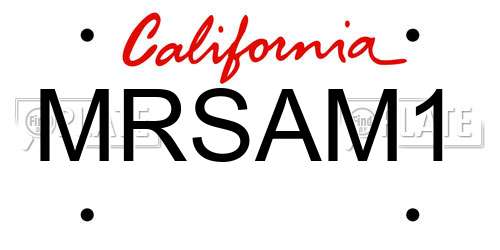 MRSAM1 California License Plate